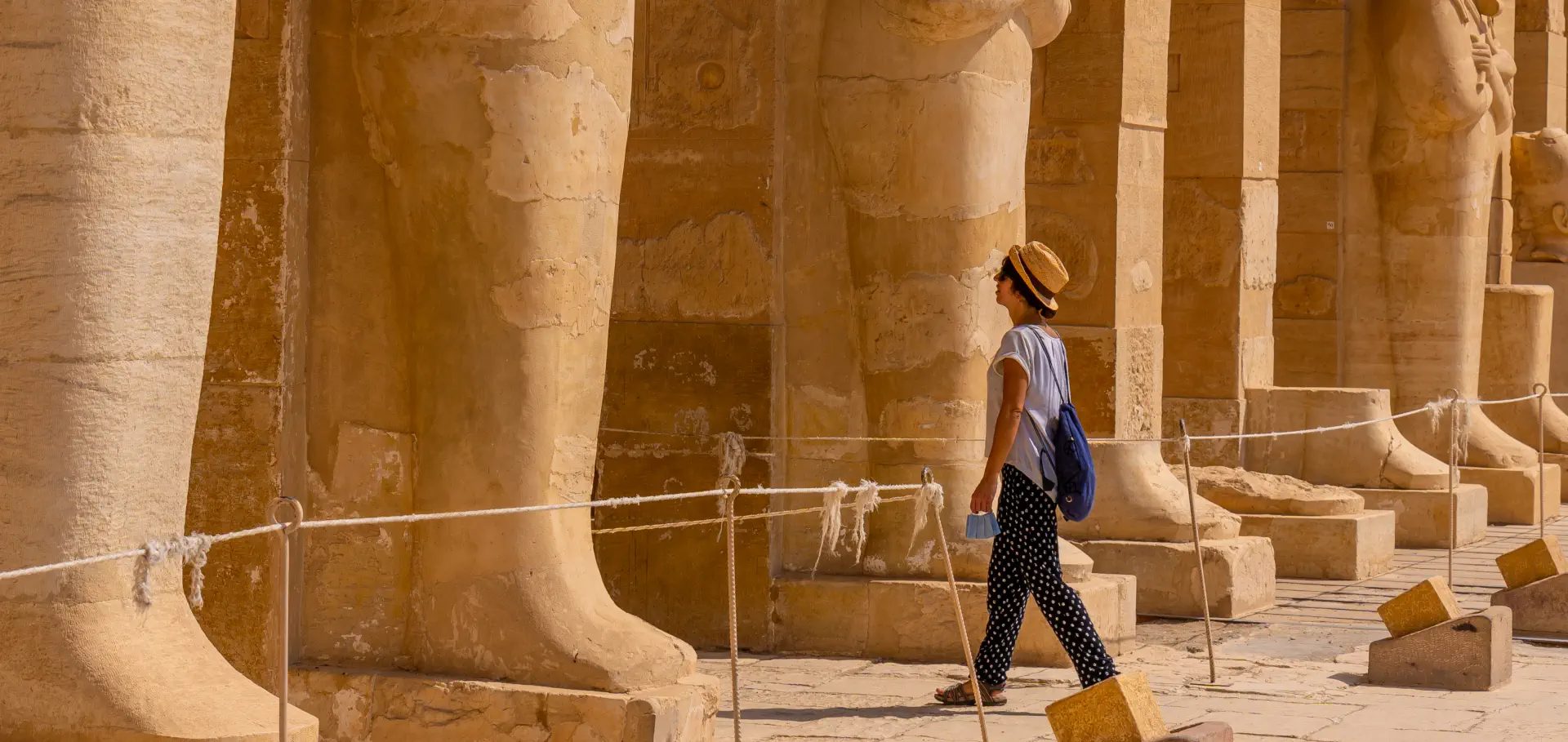 a tourist walking on a tourist spot