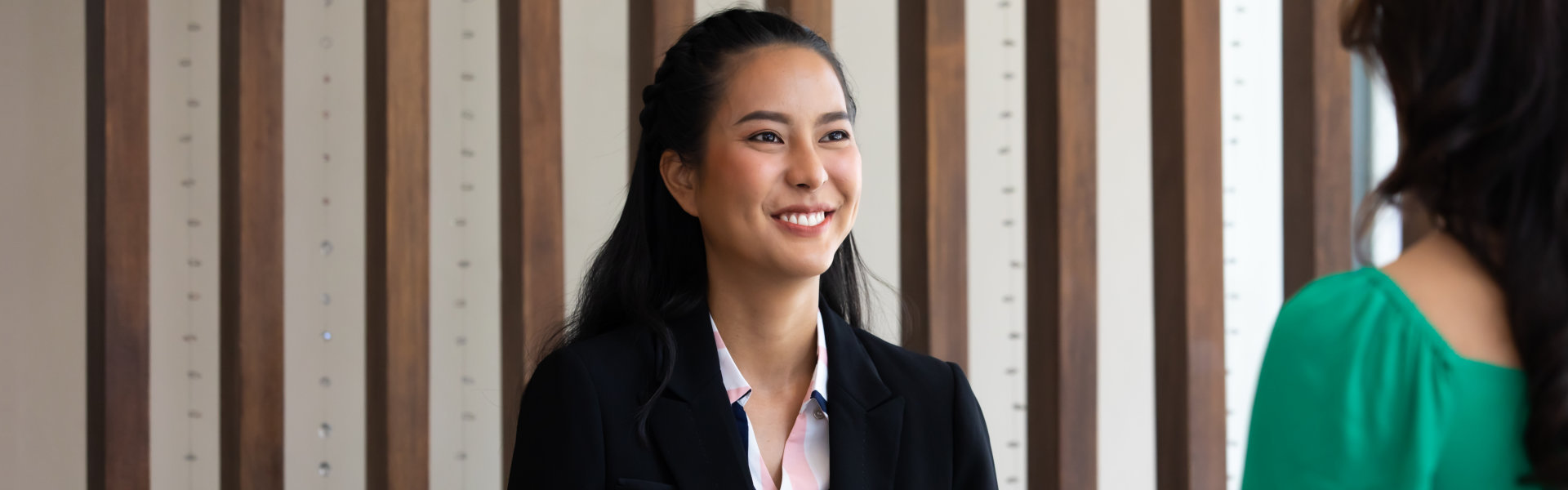 a professional woman smiling