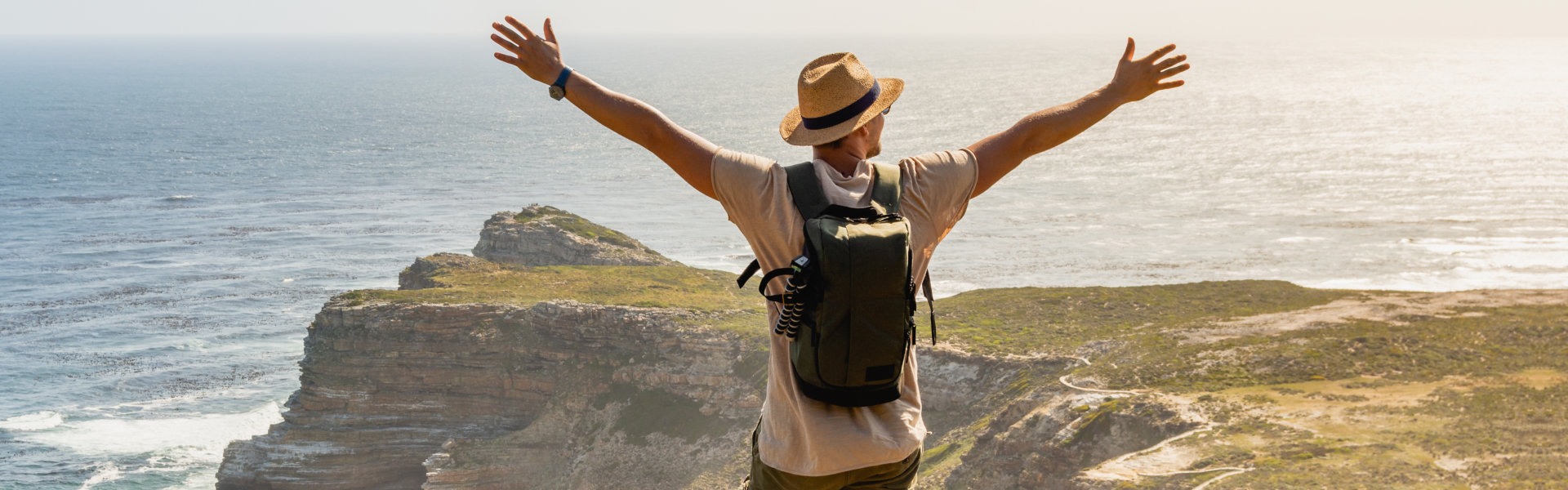 a person on top of a mountain